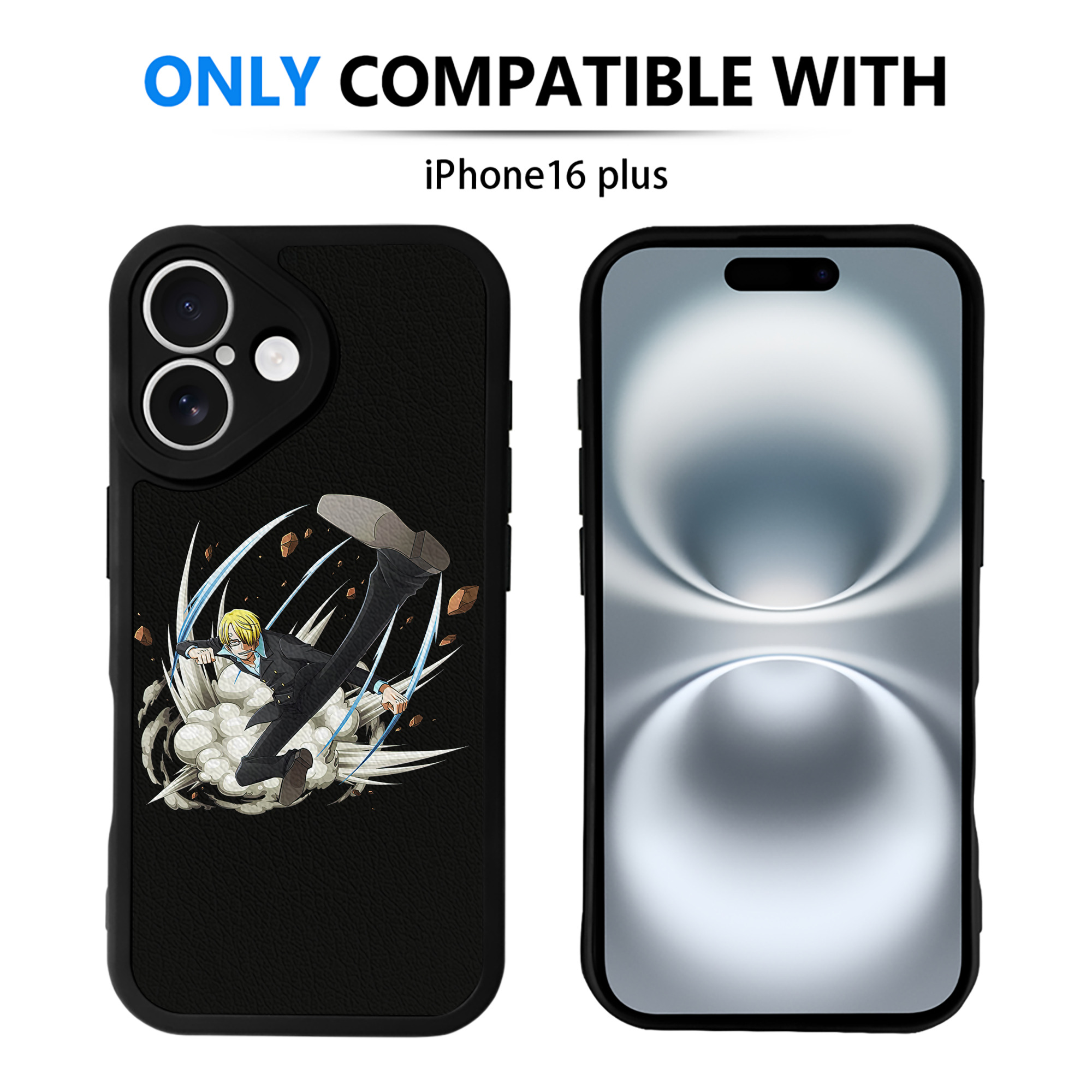 （画像用） ワンピース サンジ ONE PIECE Sanji 【iPhone 16シリーズ対応】シリコンスマホケース（レザー調） 材質：シリコン